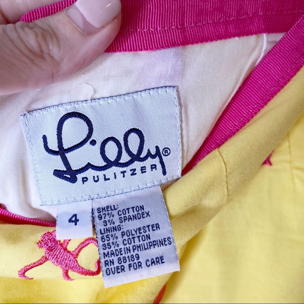Lilly Pulitzer Monkey Embroidered White Label Skirt Size 4 - Picture 6 of 6